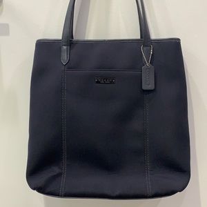 COACH black Neoprene and Leather Tote